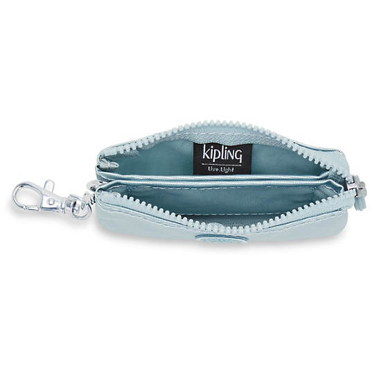 Bolsas Kipling Creativity Mini Metallic Pouch Keychain Aqua | MX 2099TC